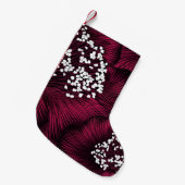 Handgetekend bloempatroon met kamelia-bloemen kleine kerstsok (Voorkant (Hangend))