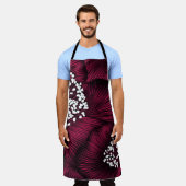 Handgetekend bloempatroon met kamelia-bloemen schort (Gedragen)