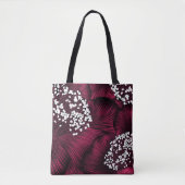 Handgetekend bloempatroon met kamelia-bloemen tote bag (Voorkant)