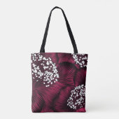 Handgetekend bloempatroon met kamelia-bloemen tote bag (Achterkant)