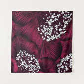 Handgetekend bloempatroon met kamelia-bloemen wandkleed (Voorkant (horizontaal))