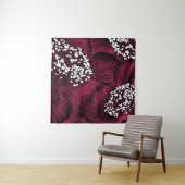 Handgetekend bloempatroon met kamelia-bloemen wandkleed (In situ)