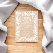 handgetekend botanisch Baby shower Acryl Uitnodigingen