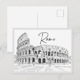 Handgetekend Colosseum Rome Italië Landmark Briefkaart