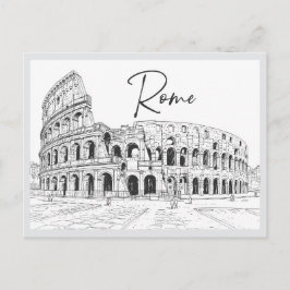 Handgetekend Colosseum Rome Italië Landmark Briefkaart