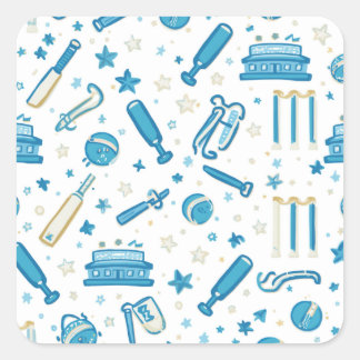 Handgetekend Cricket Doodle Naadloos Patroon Leuk Vierkante Sticker