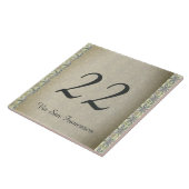 Handgetekend Cyanus House Number & Street Tegeltje (Zijkant)