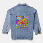 Handgetekend door EDDArt - Blah Blah Blah 1 Denim Jacket (Achterkant)