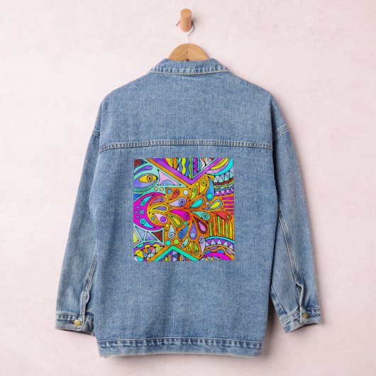 Handgetekend door EDDArt - Blah Blah Blah 1 Denim Jacket (Hangar)