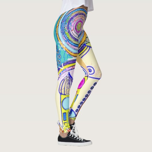 Handgetekend door EDDArt - Kom samen 8 Leggings (Rechts)
