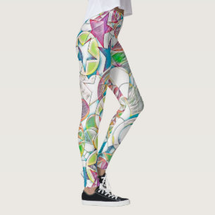 Handgetekend door EDDArt - Sterren en Harten 1 Leggings
