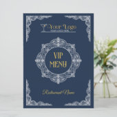 Handgetekend Elegant Sierlijk Uw Logo VIP Menu (Staand voorkant)