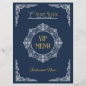 Handgetekend Elegant Sierlijk Uw Logo VIP Menu (Voorkant)