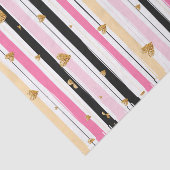 Handgetekend Faux Gold Hearts & Stripes Patroon 2 Tissuepapier (Detail)