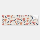 Handgetekend floreel patroon bumpersticker (Voorkant)