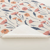 Handgetekend floreel patroon sherpa deken (3/4)