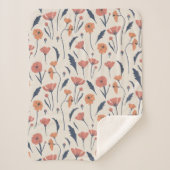 Handgetekend floreel patroon sherpa deken (Voorkant)