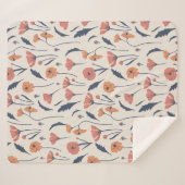 Handgetekend floreel patroon sherpa deken (Voorkant (horizontaal))