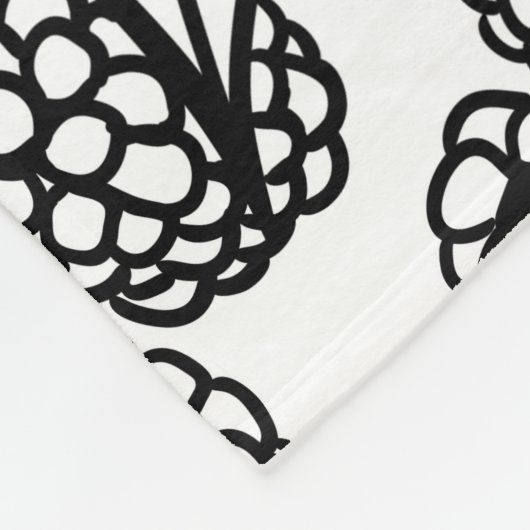 handgetekend frambozen fleece deken (Hoek)