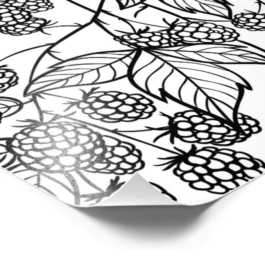 handgetekend frambozen foto afdruk (Hoek)