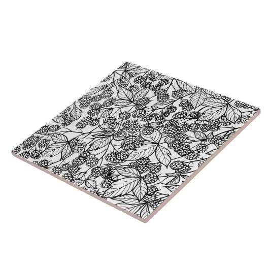 handgetekend frambozen tegeltje (Zijkant)