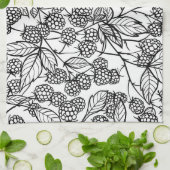 handgetekend frambozen theedoek (Gevouwen)