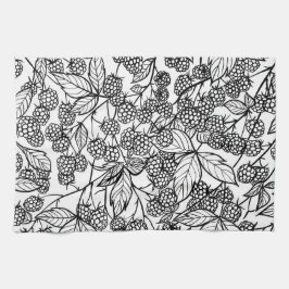 handgetekend frambozen theedoek