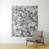 handgetekend frambozen wandkleed (In situ)