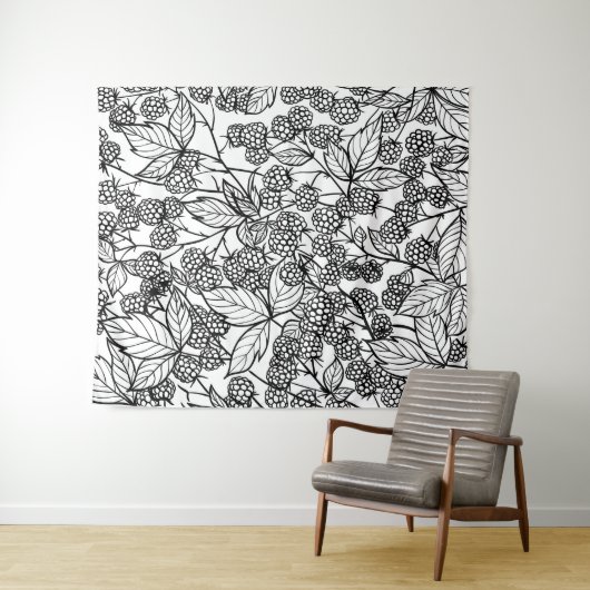 handgetekend frambozen wandkleed (In Situ (horizontaal))