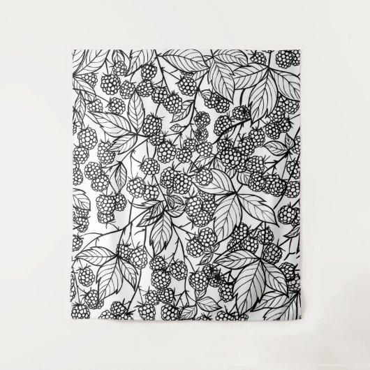 handgetekend frambozen wandkleed (Voorkant)