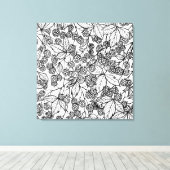 Handgetekend frambozenpatroon canvas afdruk (Insitu (Houten vloer))