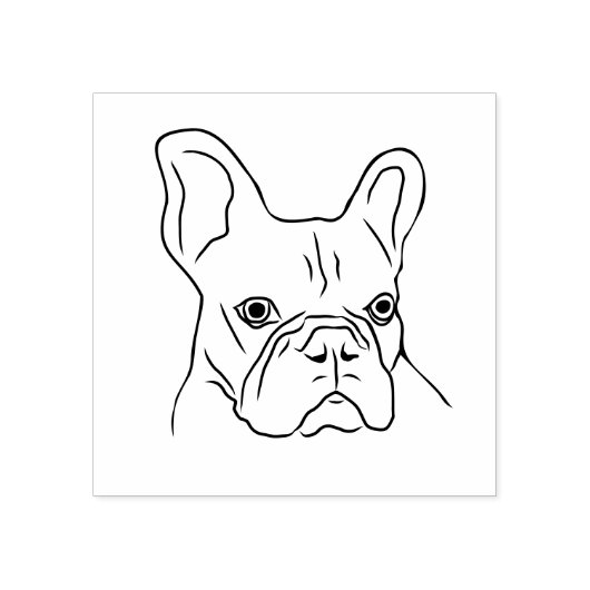 Handgetekend Frans gezicht Rubberstempel (Afrduk)