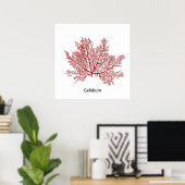 Handgetekend Gelidium Zeewier Poster (Thuiskantoor)
