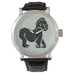 Handgetekend - GORILLA - Primaat - Aap - Afrika - Horloge