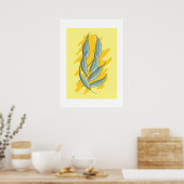 Handgetekend groen eucalyptusblad. poster (Keuken)