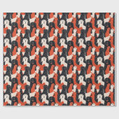Handgetekend hondenpatroonontwerp cadeaupapier (Vlak)