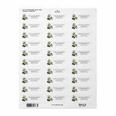 Handgetekend Hulst & Dennenappels Retouradreslabel Etiket (Full Sheet)