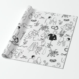 handgetekend huwelijks trouw engagement aanzoek cadeaupapier
