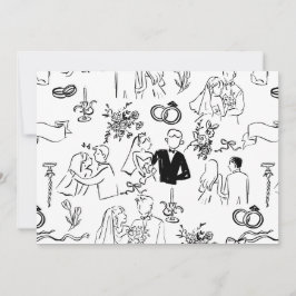 handgetekend huwelijks trouw engagement aanzoek kaart