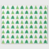 Handgetekend kerstboompatroon cadeaupapier (Vlak)