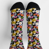 Handgetekend Kleurrijk Botanisch Naadloos Patroon Sokken (Top)