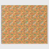 Handgetekend kleurrijk muziekpatroon cadeaupapier (Vlak)