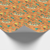 Handgetekend kleurrijk muziekpatroon cadeaupapier (Hoek)