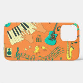 Handgetekend kleurrijk muziekpatroon Case-Mate iPhone case (Achterkant (horizontaal))