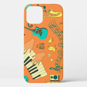 Handgetekend kleurrijk muziekpatroon Case-Mate iPhone case