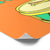 Handgetekend kleurrijk muziekpatroon poster (Hoek)