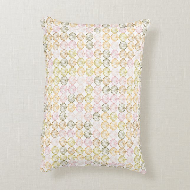 Handgetekend kleurrijk pompoenpatroon in herfstkle accent kussen (Achterkant (Verticaal))