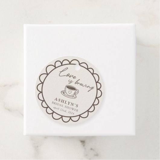 Handgetekend koffie thema bruidsfeest favoretiket bedankjes labels (In situ)