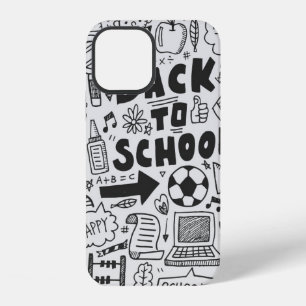 handgetekend krabbel school element iPhone 12 hoesje