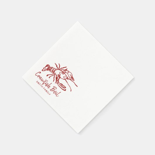 Handgetekend kreeftfeestje servet (Hoek)